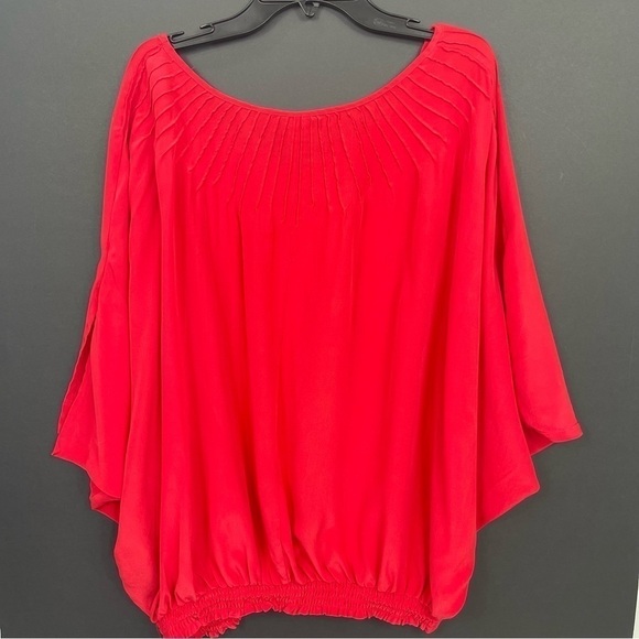 Ted Baker London Blouse Top Sz 2 US 6 Silk Red - Picture 8 of 9